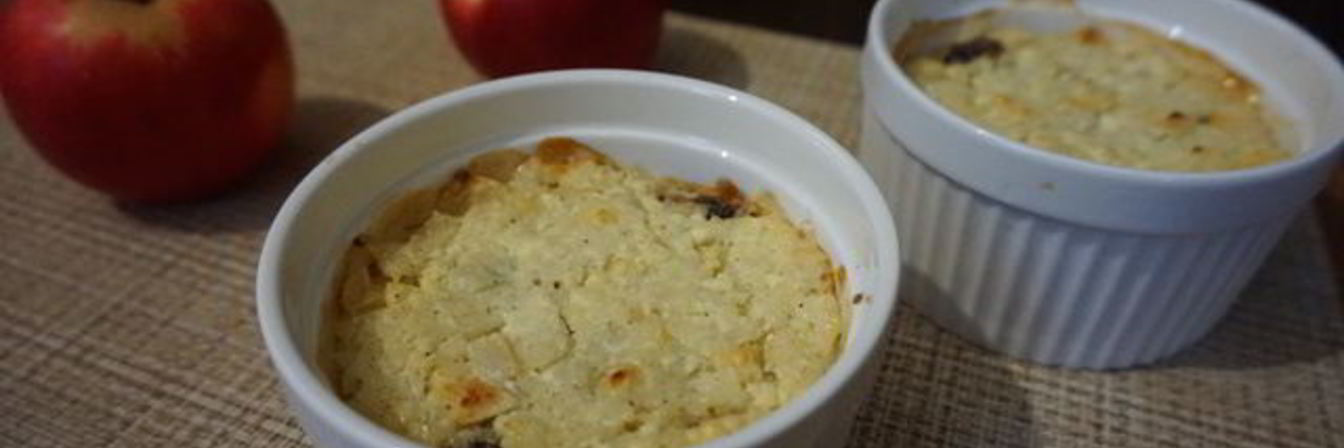 Рисовая запеканка с творогом и яблоком