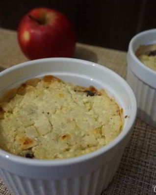 Рисовая запеканка с творогом и яблоком