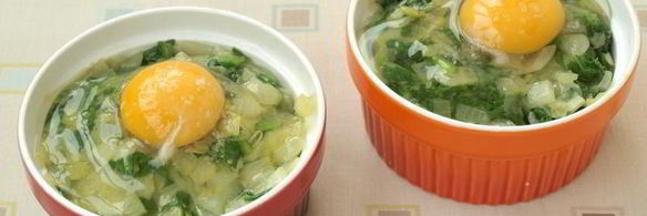 рисовая запеканка со шпинатом и яйцом