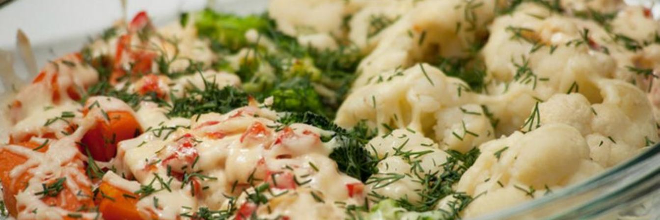 Трехцветная овощная запеканка