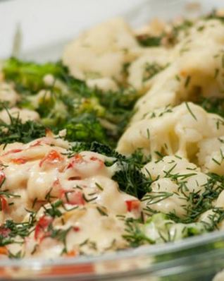 Трехцветная овощная запеканка