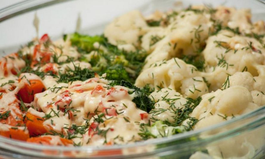 Рецепт трехцветной овощной запеканки