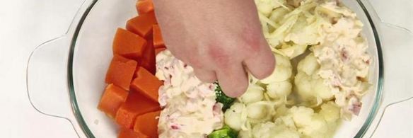 трехцветная овощная запеканка