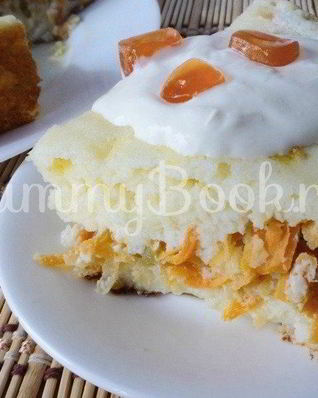 Творожная запеканка с начинкой из мультиварки