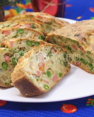 Яичная запеканка с овощами и ветчиной