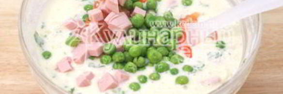 яичная запеканка с овощами и ветчиной