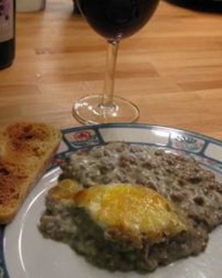 Запеканка из чечевицы с яйцом и сыром