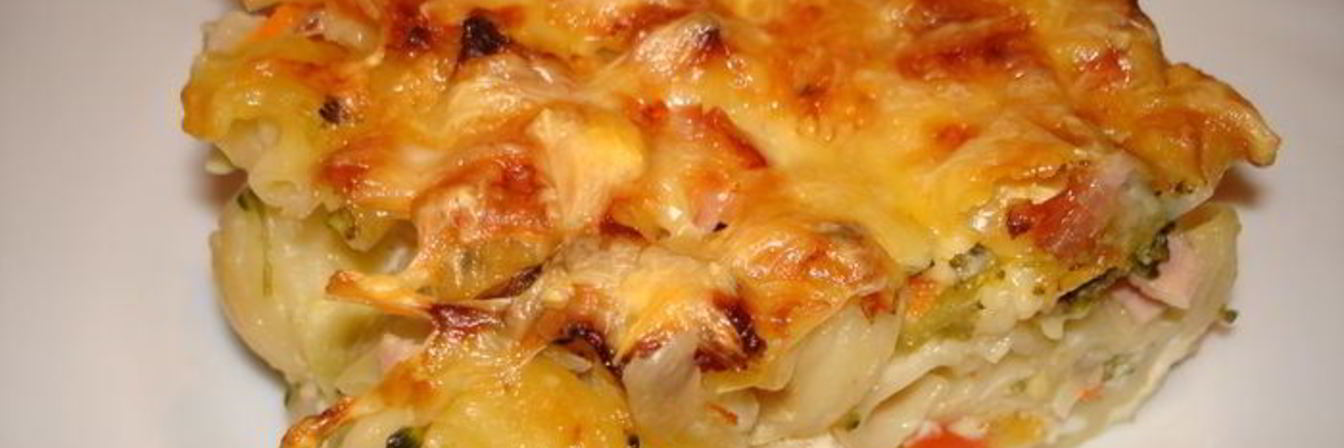 Запеканка из макарон с курицей