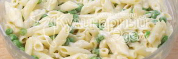 запеканка из макарон с сыром и зеленым горошком