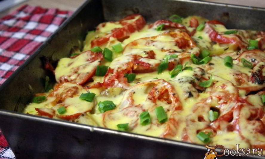 Рецепт запеканки из овощей со свининой