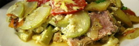 запеканка из овощей со свининой