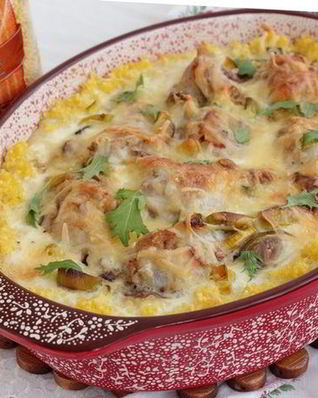 Запеканка из пшена и курицы