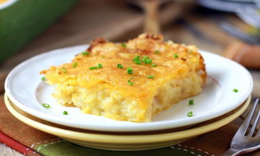 Рецепт запеканки из тертого картофеля с чесноком и сыром