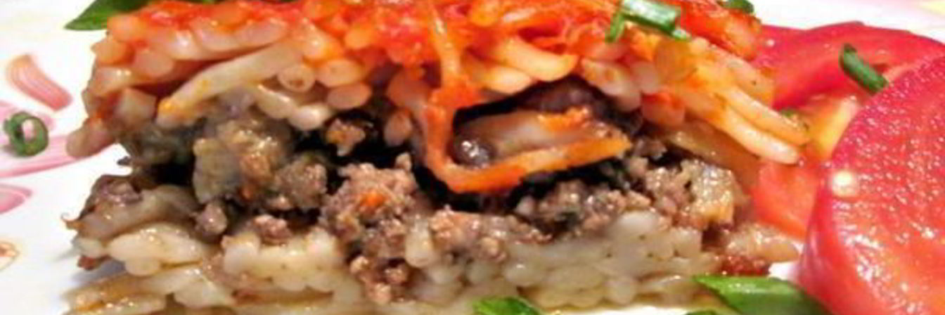 Запеканка с фаршем и баклажанами