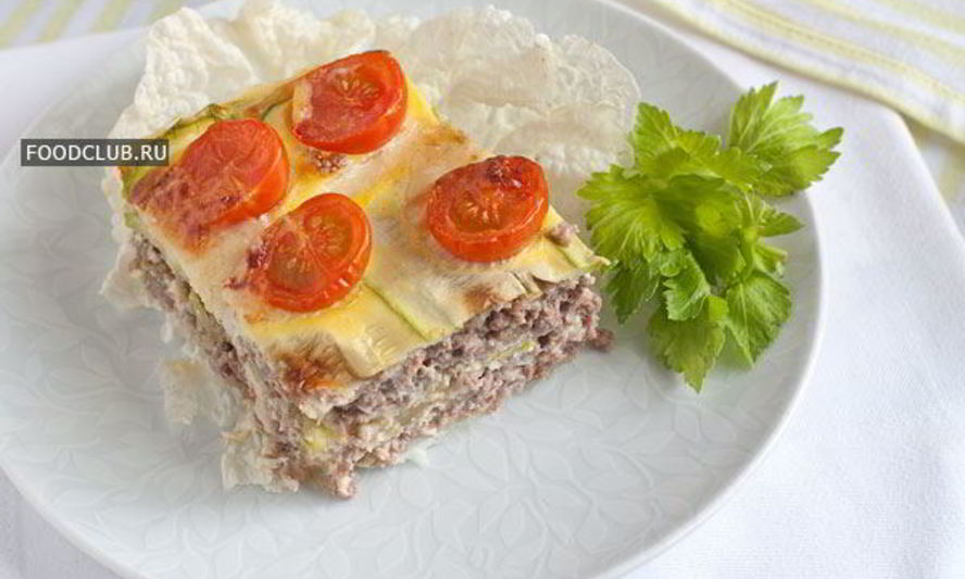 Рецепт запеканки с кабачками и мясным фаршем