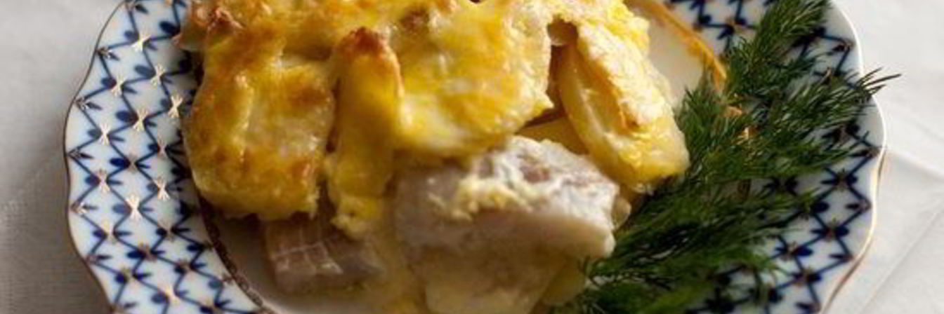 Запеканка с картофелем и рыбой