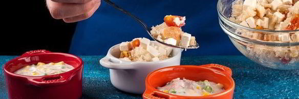 запеканка с тунцом, овощами и брынзой