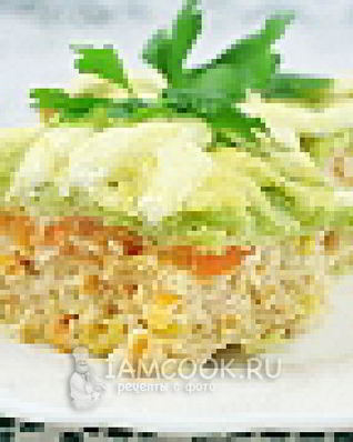 Запеканка в савойской капусте с фаршем и овощами