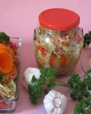 Баклажаны с капустой на зиму