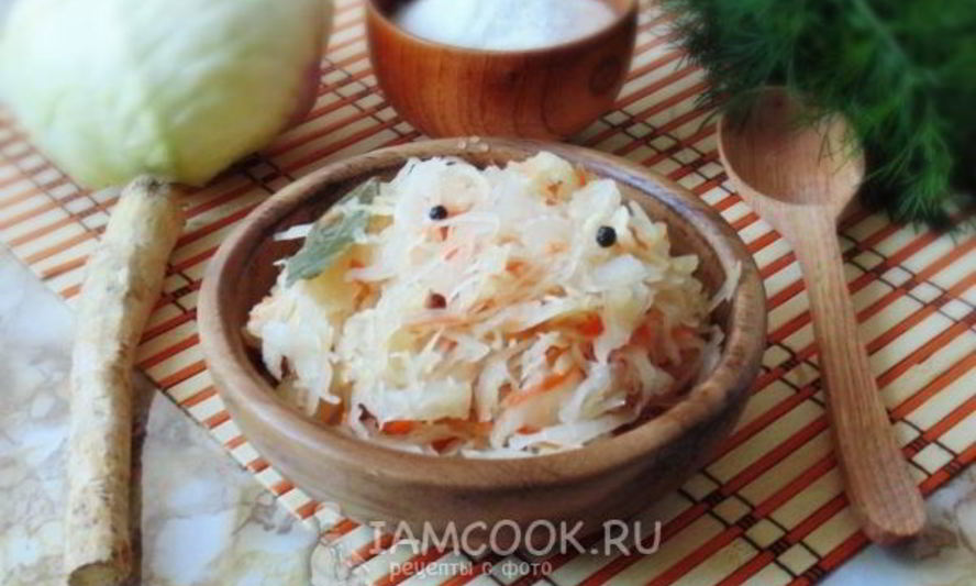 Рецепт капусты квашеной с хреном и морковью