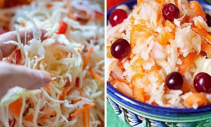 Рецепт квашеной капусты с брусникой