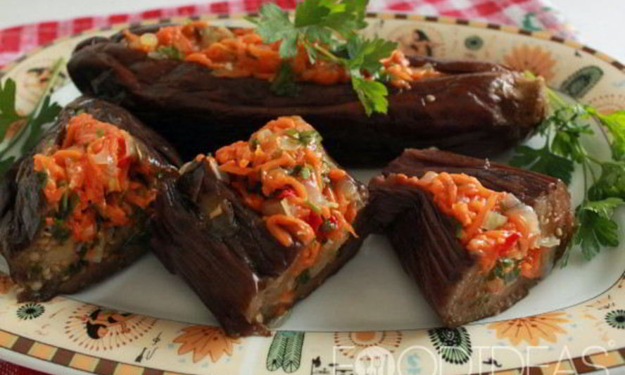 Рецепт квашеных баклажанов, фаршированных морковью и чесноком на зиму