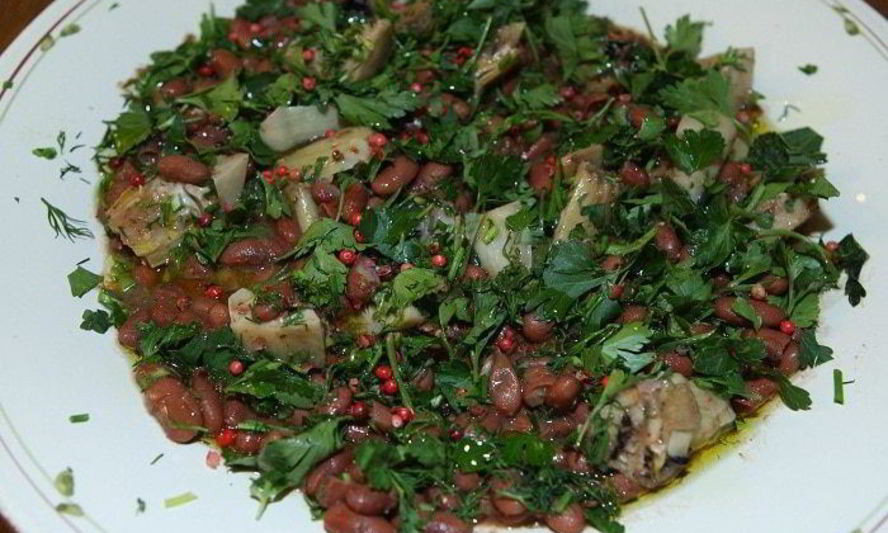 Рецепт фасоли с маринованными артишоками
