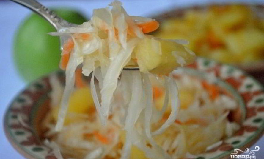 Рецепт капусты маринованной с яблоками