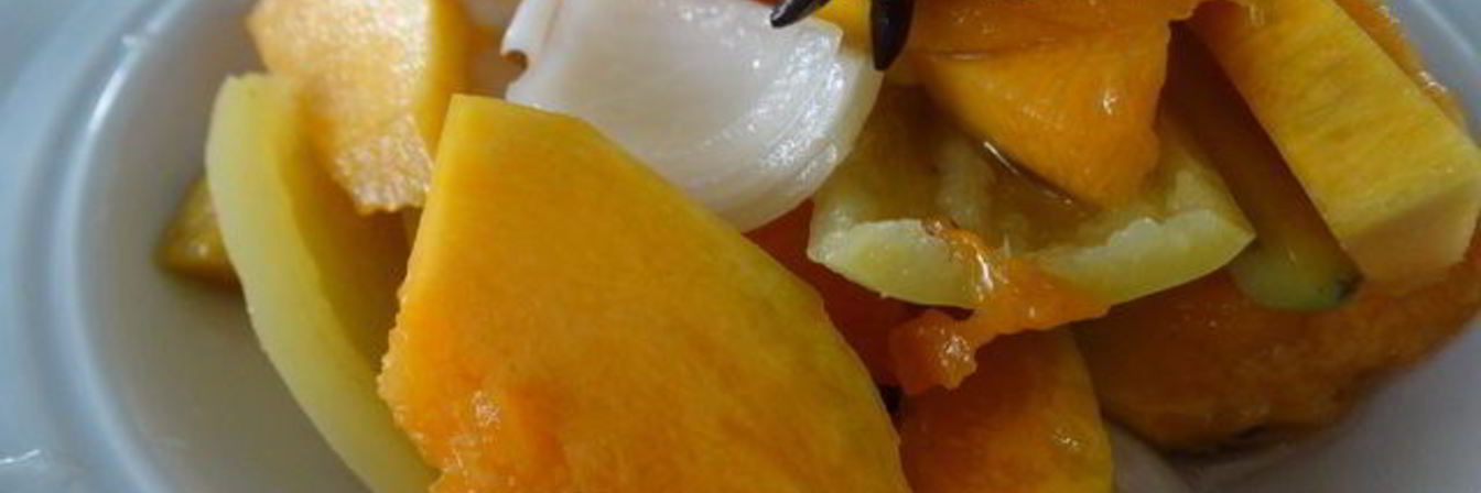 Маринованная тыква с овощами