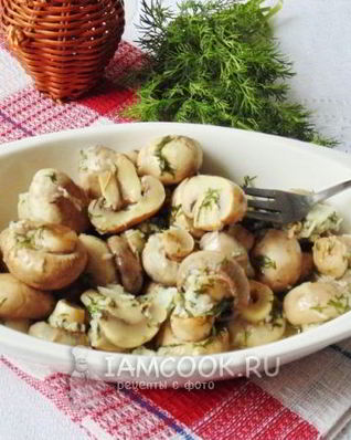 Маринованные шампиньоны с укропом и чесноком