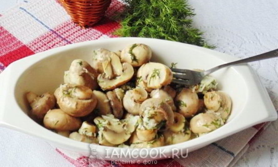 Рецепт маринованных шампиньонов с укропом и чесноком