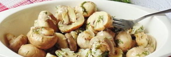 маринованные шампиньоны с укропом и чесноком