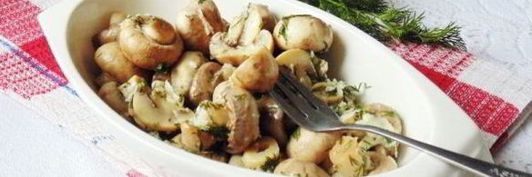 маринованные шампиньоны с укропом и чесноком