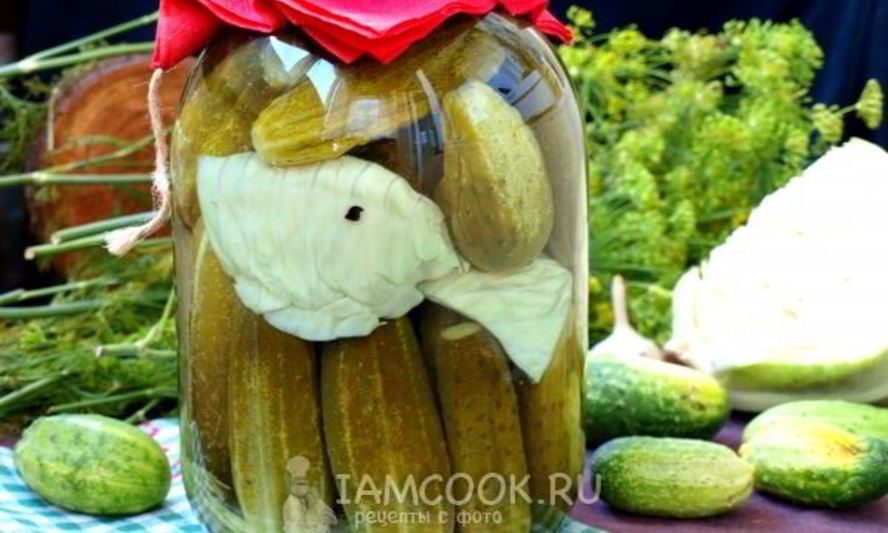 Рецепт огурцов, маринованных с капустой