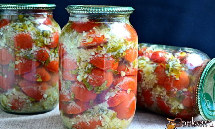 Рецепт помидоров маринованных с хреном на зиму