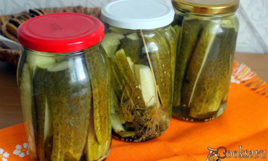 Рецепт закусочных маринованных огурцов