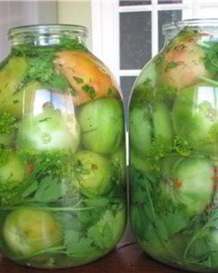 Помидоры зеленые фаршированные на зиму