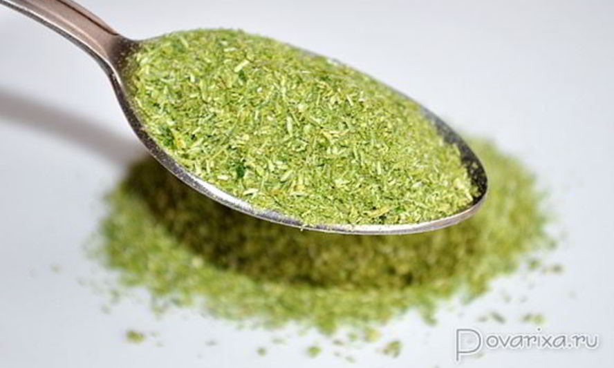 Рецепт приправы из стеблей зелени