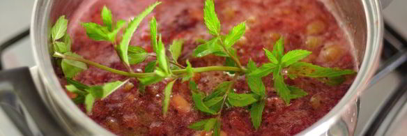 конфитюр из крыжовника, банана и мяты