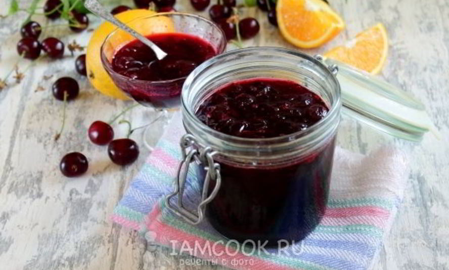 Рецепт варенья из черешни без косточек с апельсином