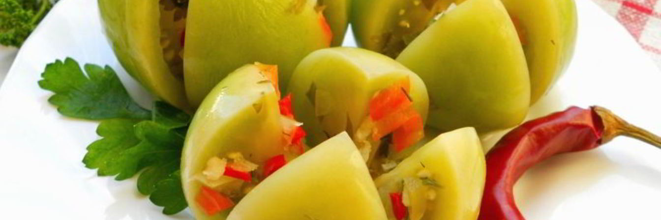 Зеленые помидоры квашеные