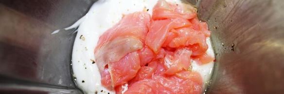 бутербродный торт-мусс со слабосоленым лососем и фетой