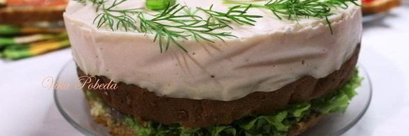 бутербродный торт-мусс со слабосоленым лососем и фетой
