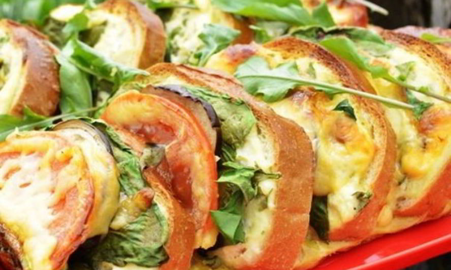 Рецепт бутербродов с баклажанами и помидором