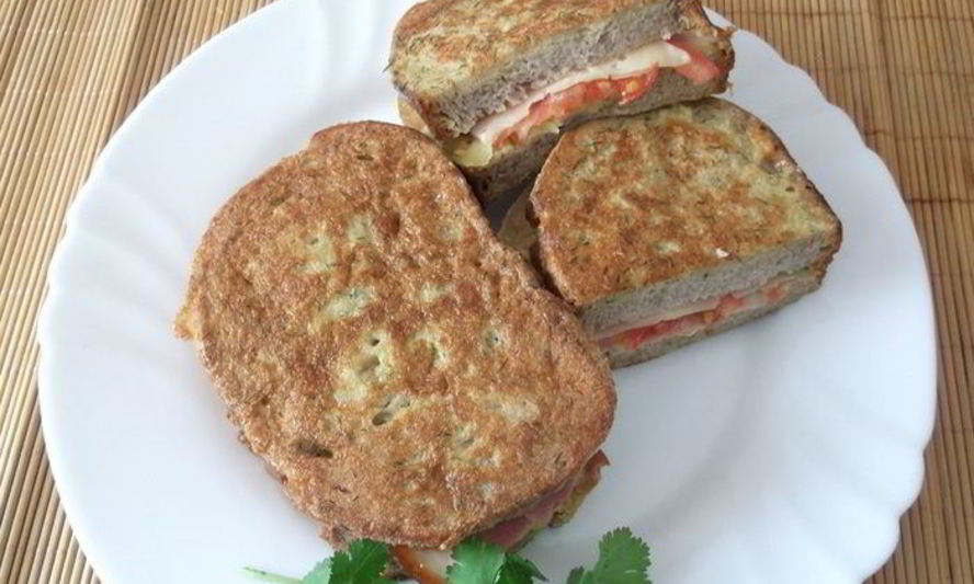 Рецепт быстрого бутерброда в кляре