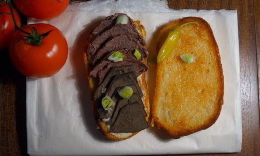 Рецепт горячего бутерброда с ливером