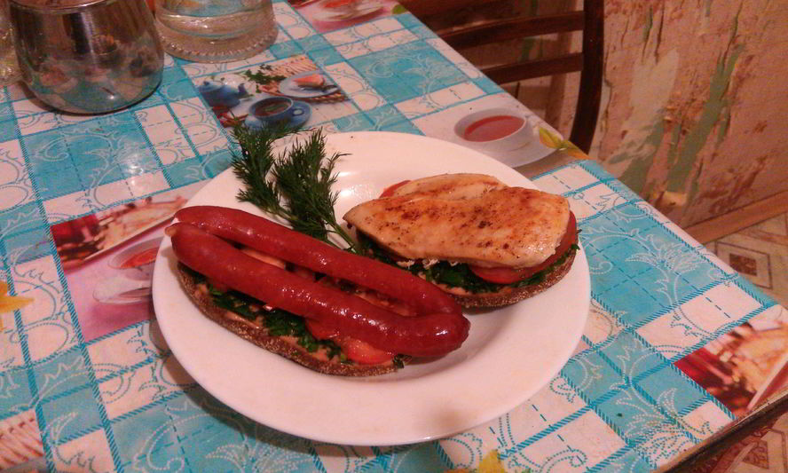 Рецепт студенческого бутерброда с куриной грудкой