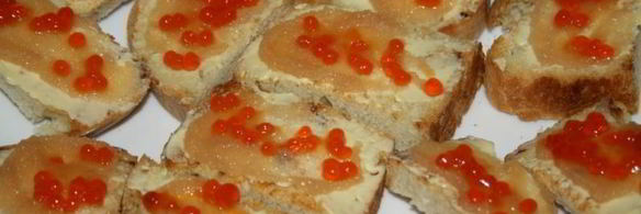 супер-икорные бутерброды на домашней чиабатте