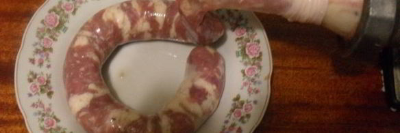 деревенская пальцемпханная колбаса