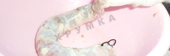 домашняя колбаса с гречкой